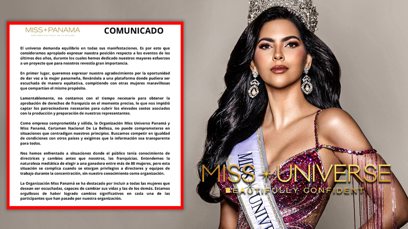 Miss Panamá se retira de la organización Miss Universo por falta de transparencia