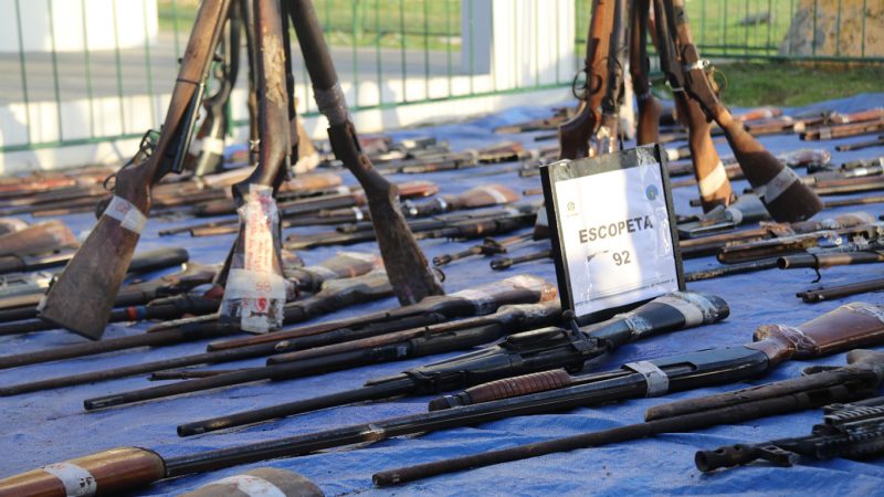 Unas 527 armas de fuego fueron destruidas durante una ceremonia en la Policía Nacional