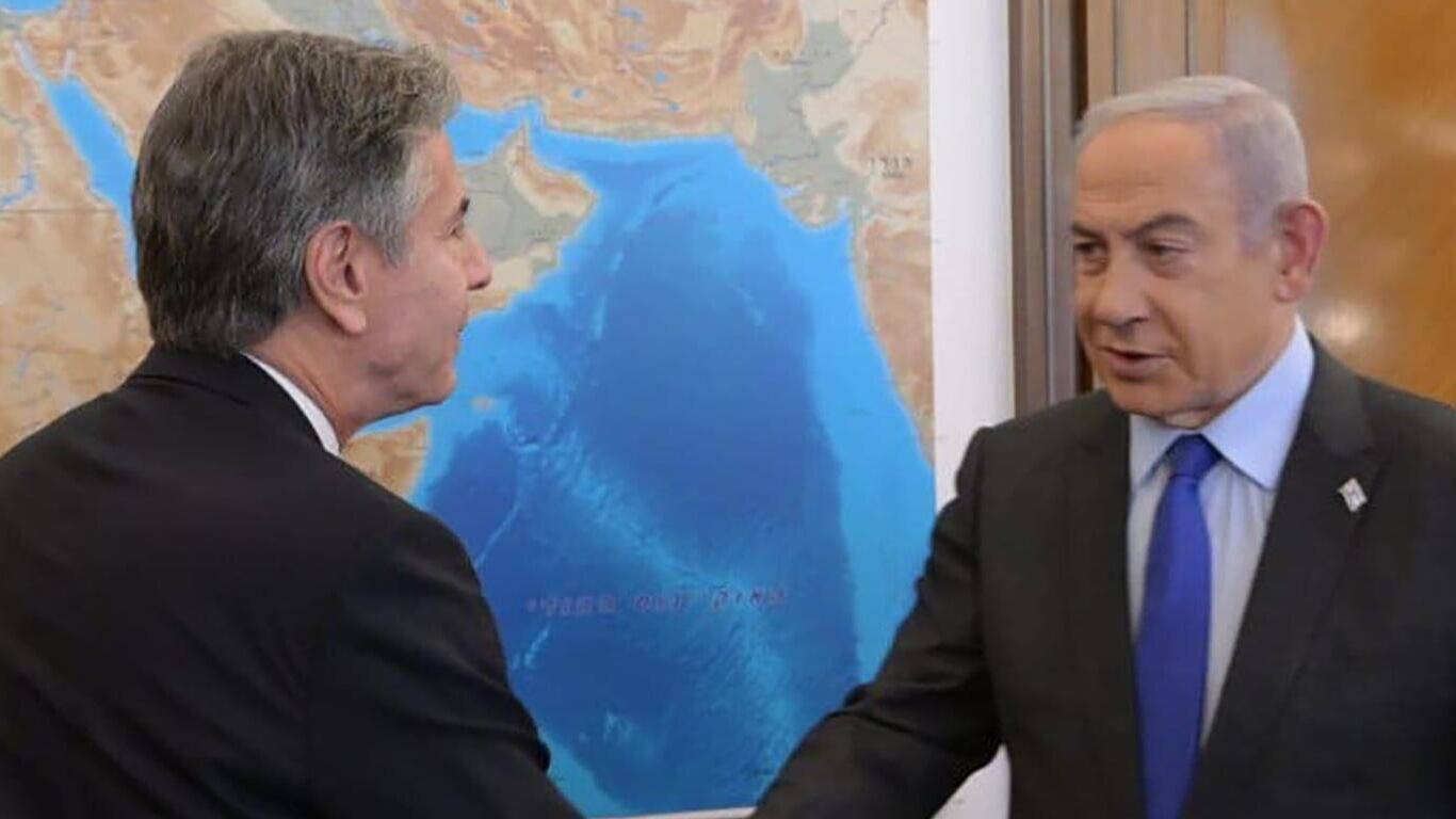 Antony Blinken se reunió con Benjamin Netanyahu en Jerusalén para avanzar en una tregua en la Franja de Gaza