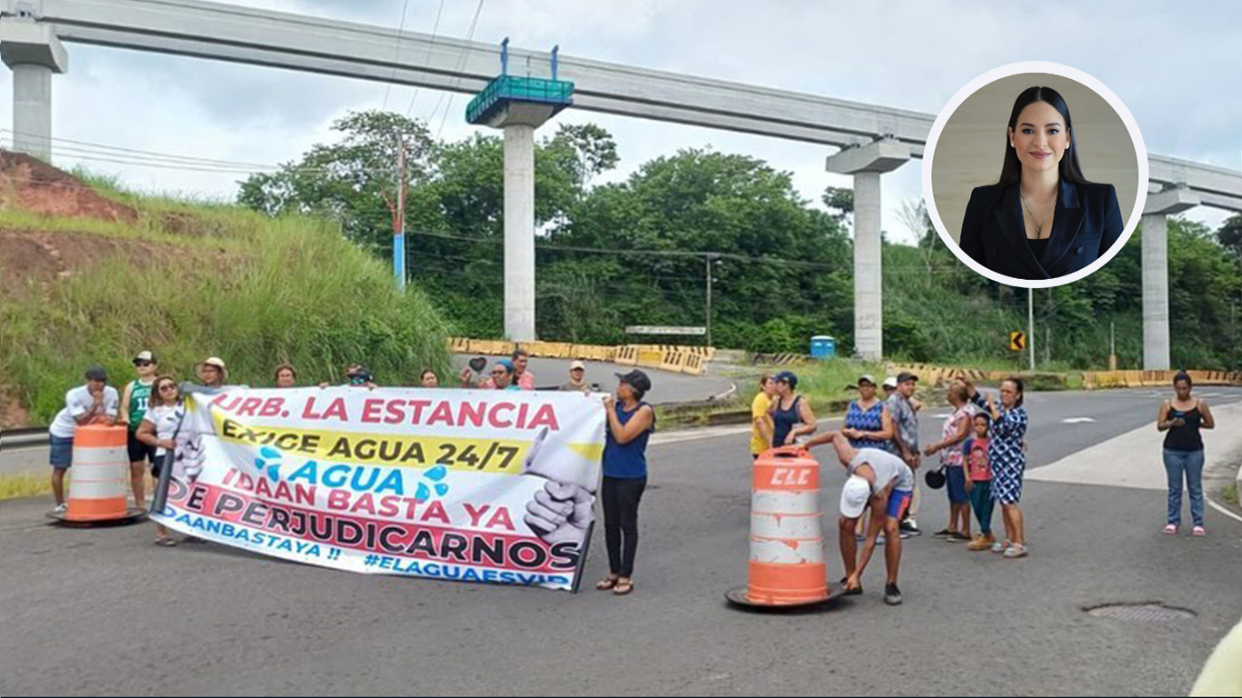 Residentes de La Estancia en Arraiján cierran la vía Interamericana por falta de agua